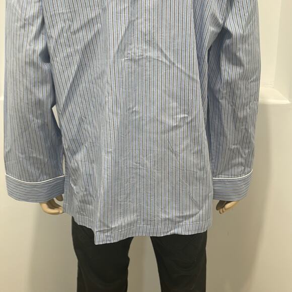Joseph Abboud Long Sleeve Button Up Pajama Shirt Blue Stripe Size XL NWT - Picture 5 of 9